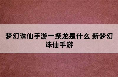 梦幻诛仙手游一条龙是什么 新梦幻诛仙手游